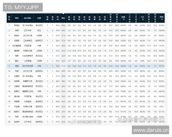 球员数据统计报告
